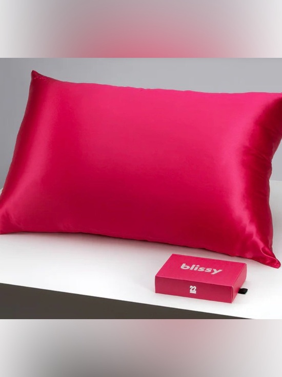 Blissy Other - BLISSY Solid hot pink satin Decorative Pillow Cover
